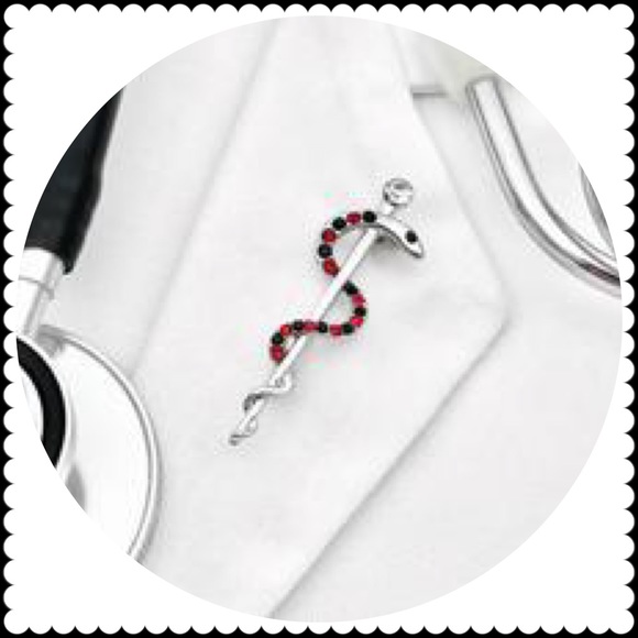 Rod of Asclepius Brooch - Picture 3 of 3